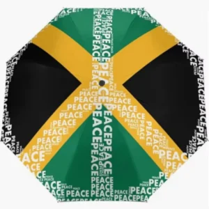 Jamaica National Flag Print Folding Umbrella, Fully Automatic