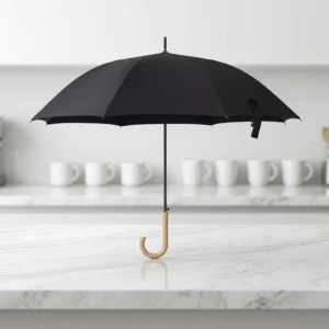 Japan All weather 8 rib Wooden Pongee Umbrella UV protection Wind Resistance Water repellent Nano coating Long Handle