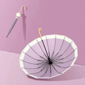 Japanese Korean Style 16 Ribs Large Straight Sun And Rain Umbrella Waterproof