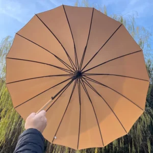Japanese-Style Simple Large 16-Rib Long-Handled UV Protection Golf Umbrella