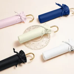 Japanese-Style Umbrella Manual Folding Umbrella Mini Ultra-Light Parasol UV-Proof Sunshade Umbrella with Lace Border