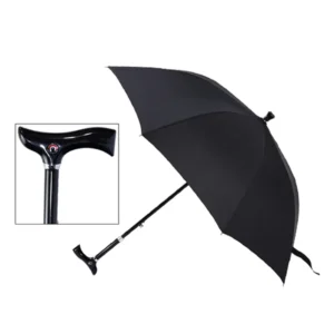 Japanese Style Walking Stick Umbrella with Black Plastic Handle