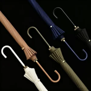 Japanese-Style Waterproof Fabric Semi-Automatic Rain Umbrella