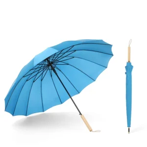 Japanese Walking Stick Umbrella, Pure Color, 16-Rib