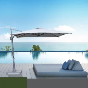 KLH395 Outdoor Hanging LED Banana Umbrella for Backyard Poolside Lawn and Garden