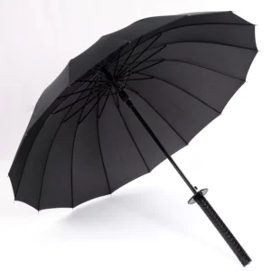 KLH401 Samurai Sword Automatic Sun Umbrella Outdoor Windproof Advertising Black Rain Umbrella Japanese Katana Umbrellas