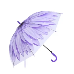 Kids 8 Rib Clear Dome Rain Umbrella Lightweight 70 x 90 cm Sakura Flower Design School Travel Umbrella