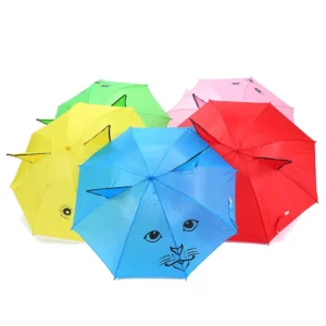 Kids Auto Open Chrome Shaft Polyester Umbrella with Whistle