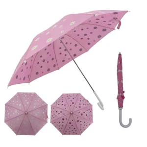 Kids Color Changing Umbrella Windproof Waterproof Cartoon Pint Umbrella Activated Customized Logo Bright Multi Color Panel