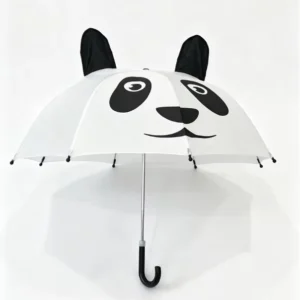 Kids Panda Shape Straight Umbrella Cute 3D Ear Cartoon Children Umbrella Custom Logo Gift Rain Umbrella for Boys Girls