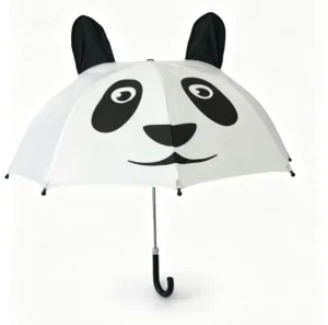 Kids Panda Shape Straight Umbrella Cute 3D Ear Cartoon Children Umbrella Custom Logo Gift Rain Umbrella for Boys Girls