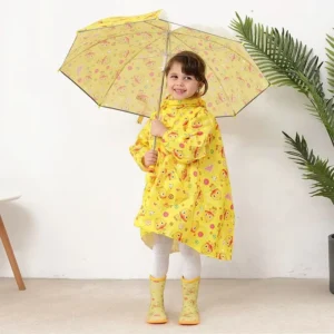 Kids Raincoat Cute Children Rain Cover Poncho Rainwear Hooded Rain Gear Set Rain Boots Umbrella Raincoat