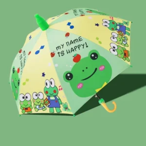Kids Straight Rain Umbrella with J Handle and EVA Material