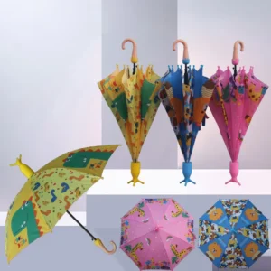 Kids Straight Umbrella with Cartoon Design, Colorful
