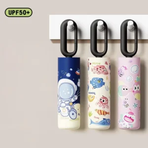Kids Three-Folding Cartoon Umbrella Manual Opening Pongee Material 100cm Diameter