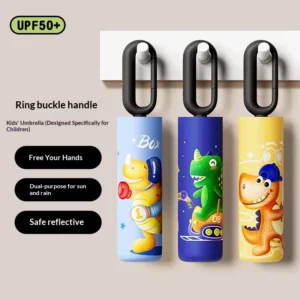 Kids Umbrella Children Three fold Umbrella 8 Rib Custom Design Boys Girls Students Cartoon Sunny Rainy Umbrella Buckle