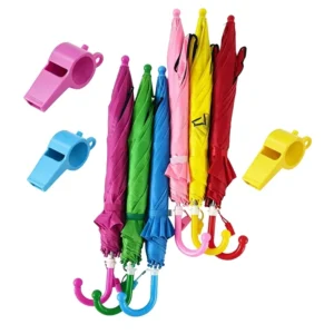 Kindergarten Children’s Safety Umbrella Whistle Pinch-Proof Design Semi-Automatic Opening