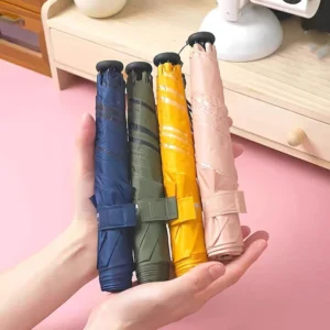 Korean Japan Style Ultra Light 110g 3 Fold Manual Carbon Fiber Shaft UPF50+ Black UV Coating 190T Pongee Portable Small Umbrella
