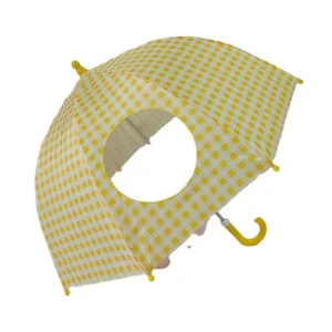 Korean Plaid Style Children’s Long Handle Waterproof Rain Umbrella