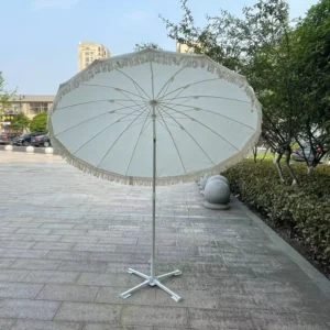 Korean Style Outdoor Large Beach Umbrella Tilt Courtyard Beach Tassel Design