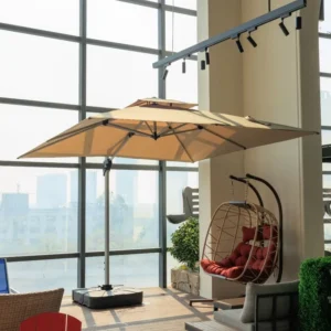 L Big Size Cantilever Parasol 3*3M Custom Logo Patio Porch Backyard Garden Aluminum Umbrella