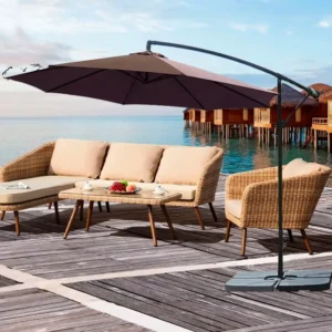 L Windproof Banana Garden Patio Parasol for Courtyard and Hotel Use