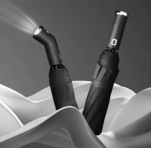 LED Flashlight 3-Fold Umbrella with Custom Printing for Advertising, Business Gifts, Promotions, and Travel