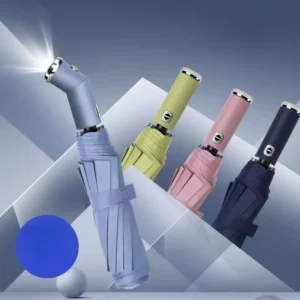 LED Flashlight Umbrella Multi Functional Night Use Strong Light Windproof Sun Protection Folding Umbrella Manufacturer