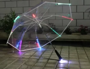 LED Luminous Transparent Umbrella With Flashing Function