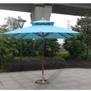 LED Restaurant Table Portable Square Beach Garden Center Pole Parasol Sun Umbrella Outdoor Patio