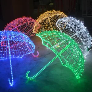 LED String Fairy Light Umbrella Motif for Outdoor Christmas/Holiday Public Hanging Decorations