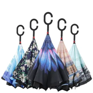 LM-L Double-Layer Reverse Umbrella with Long Handle Manual Control Reinforced Anti-Storm Enlarged Business Gift for Two People