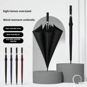 LM-L Fully Automatic Men’s Business Golf Umbrella Fiberglass Frame 122cm Open Diameter Windproof Long EVA Handle Reinforced