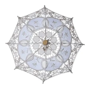 LM White Lace Craft Bride Umbrella Mini Decoration Umbrella Props White Ivory Lace Parasol Bride Wedding Umbrellas