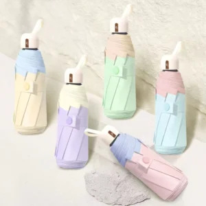LM X Mini Smart Pocket Travel Umbrella 5 Fold UV Protection Manual Open Cute Design with Logo Printing Fashion Business Gift
