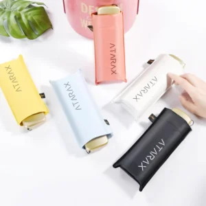 LS Modern Manual Portable Five Folding Iron Tube Ultralow Light Mini Pocket Sunblock UV Protection Umbrella