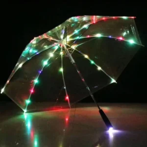 LS Printed Flashlight Led Lighting Bubble Dome Transparent Umbrella With Light