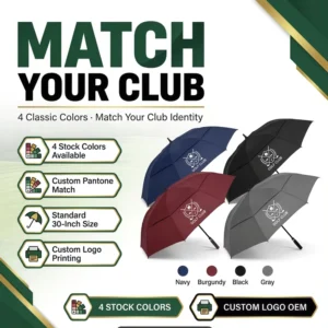 LS03 Large Automatic-Open 54/60/68-Inch Windproof Double-Canopy Golf Umbrella with Custom Logo