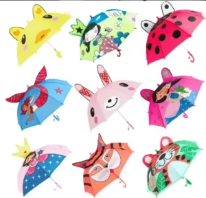 LS03 Lightweight Manual Umbrella for Kids 3D Animal Cartoon Design Child’s Personalised Rain Cover