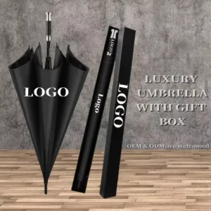 LS06 Fully-Automatic Golf Umbrella Customized Logo Polyester 125cm Diameter Multiple Colors