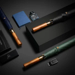 LS08 High Grade Automatic Golf Umbrella with Long Wooden Handle Large Advertising Umbrella with Custom Printing