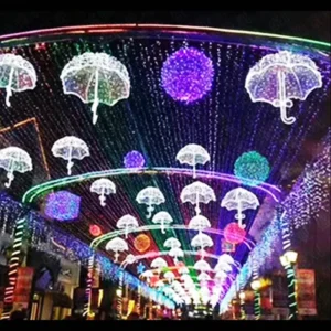 LS08 New Hanging Decoration Lights Street Pattern Led Umbrella Safe and Durable
