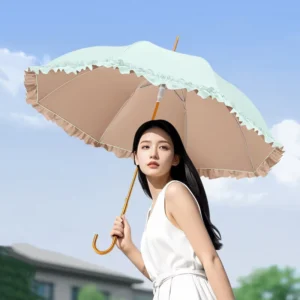 Lace Parasol Travel Sun Rain Umbrella Gold Coating Anti UV Resistance Princess Sun Umbrella for Women & Girls Elegant