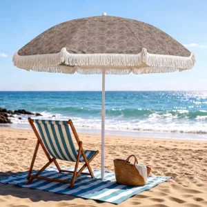 Lace Trim Sun Protection Rain Protection Dual use Outdoor Use Custom Iron Tassel Beach Courtyard Umbrella