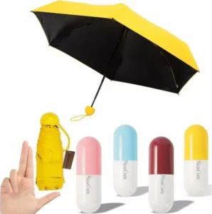 Lady UV Protection Straight Umbrella Mini Pocket Portable Custom Logo Case Manual Compact Capsule Design Fiberglass