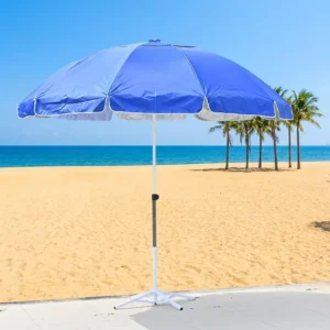 Large 1.5m UV Silver Coating Sun Umbrella Vented Canopy Windproof Foldable Outdoor Garden Beach Parasol for Supplier