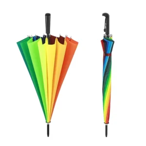 Large 16K Rainbow 3-Fold Printed Fabric Umbrella
