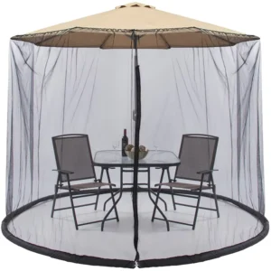 Large 190T Polyester Insect-Proof Patio Umbrella with Mosquito Net, 10×12 Feet, Double