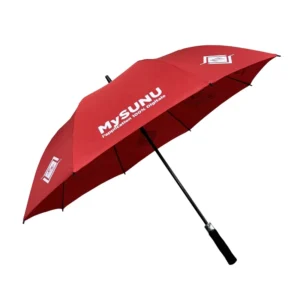 Large 30-Inch Auto-Open Windproof Red Custom Golf Umbrella with Logo Printing 190T Pongee