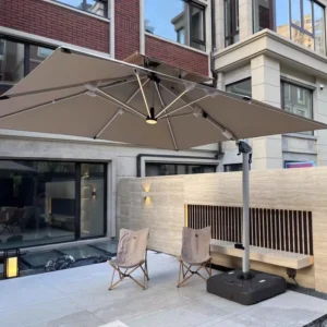 Large 3M Aluminum Cantilever Patio Umbrella with Base, Waterproof, Outdoor
